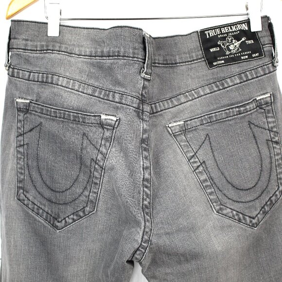 True Religion Gray Wash Rocco Relaxed Skinny Jeans Pants Men's Size 36 Grunge - Picture 8 of 9